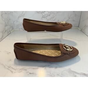 MICHAEL KORS Lillie Moccasin Luggage Brown Flats Ballet Shoes Women's 9.5